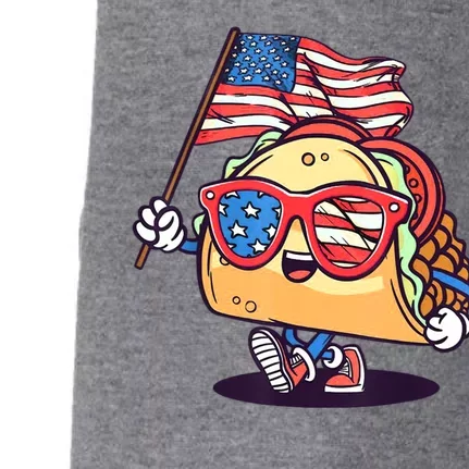 4th Of July Taco Patriotic Doggie 3-End Fleece Hoodie