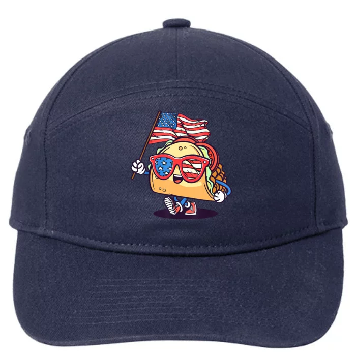 4th Of July Taco Patriotic 7-Panel Snapback Hat