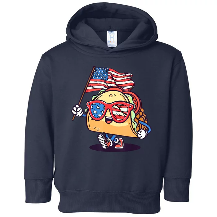 4th Of July Taco Patriotic Toddler Hoodie