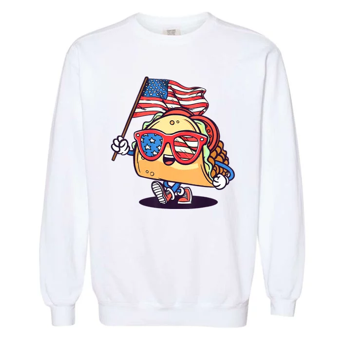 4th Of July Taco Patriotic Garment-Dyed Sweatshirt