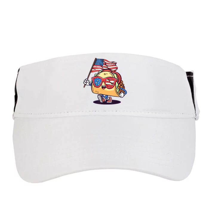 4th Of July Taco Patriotic Adult Drive Performance Visor