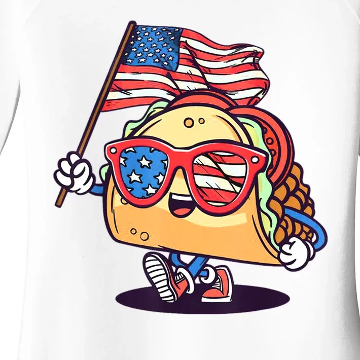 4th Of July Taco Patriotic Women's Perfect Tri Tunic Long Sleeve Shirt