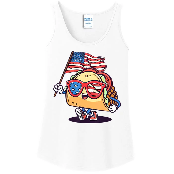 4th Of July Taco Patriotic Ladies Essential Tank