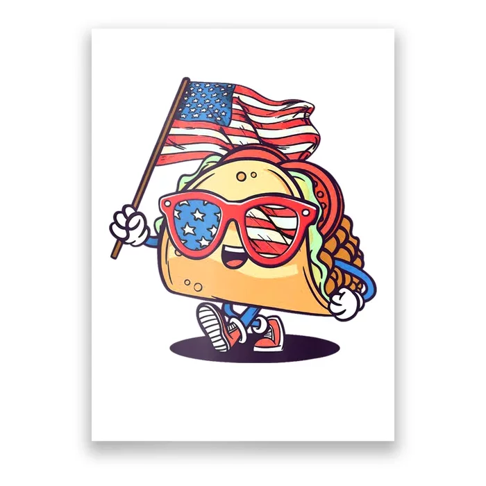 4th Of July Taco Patriotic Poster