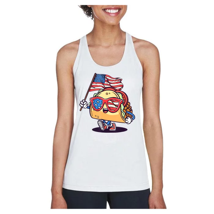 4th Of July Taco Patriotic Women's Racerback Tank