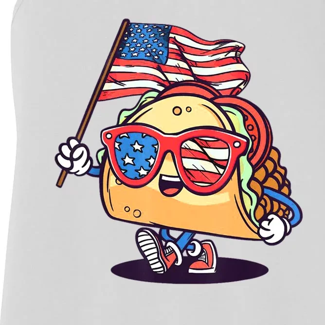 4th Of July Taco Patriotic Women's Racerback Tank