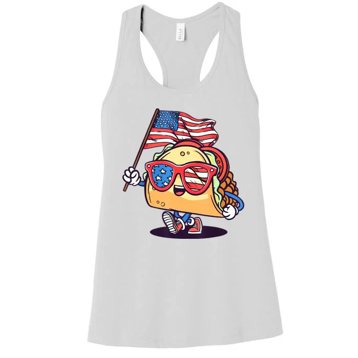 4th Of July Taco Patriotic Women's Racerback Tank