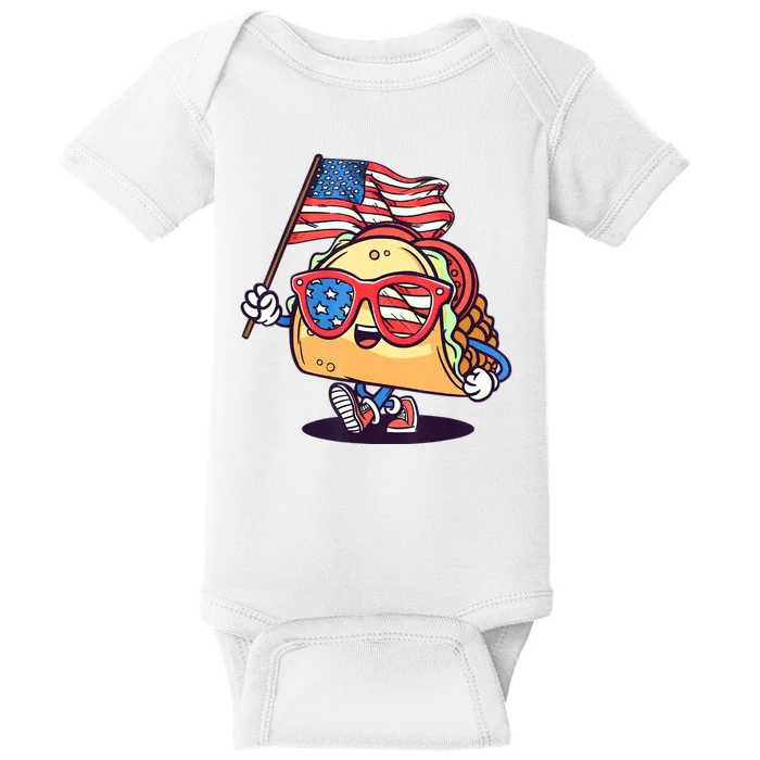 4th Of July Taco Patriotic Baby Bodysuit