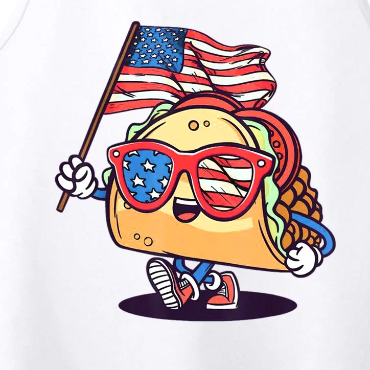 4th Of July Taco Patriotic Performance Tank