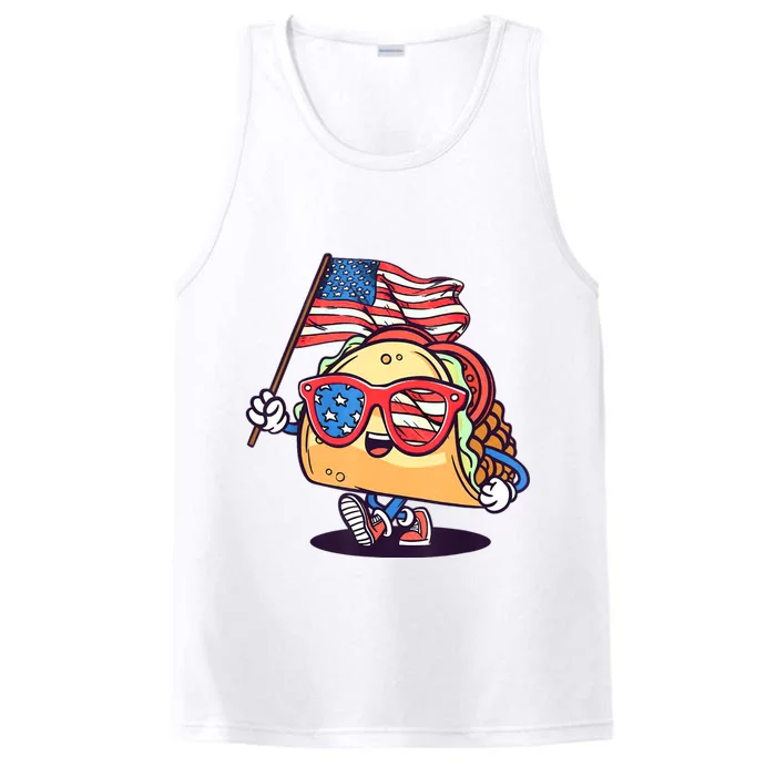 4th Of July Taco Patriotic Performance Tank