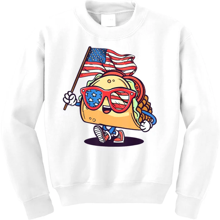 4th Of July Taco Patriotic Kids Sweatshirt