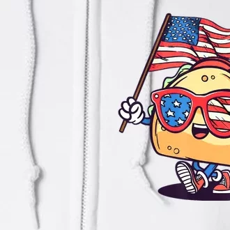 4th Of July Taco Patriotic Full Zip Hoodie