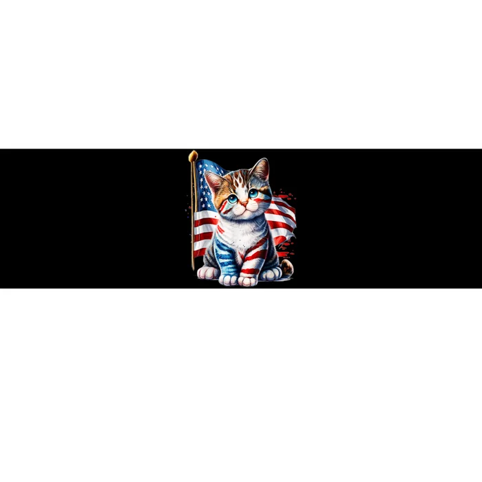 4th Of July Cat Mom American Flag Cat Lover Gift Bumper Sticker