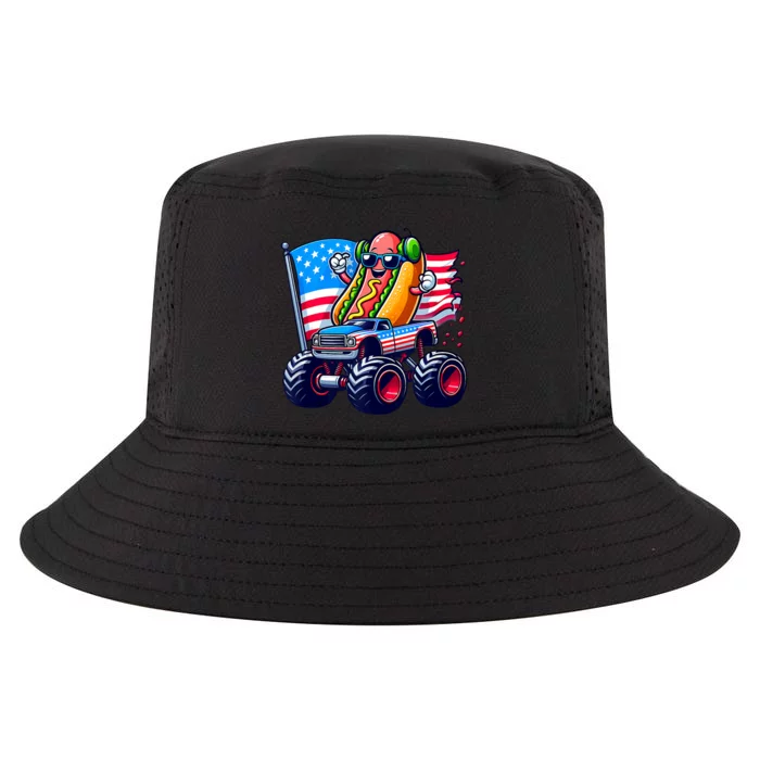 4th Of July Hotdog Sunglasses Monster Truck American Flag Cool Comfort Performance Bucket Hat