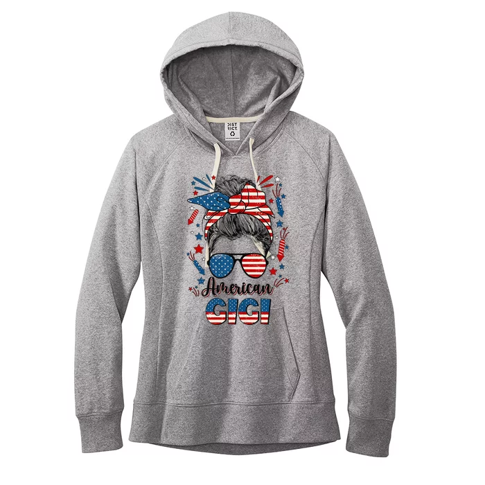 4th Of July Gigi Grandmother American Flag Gigi Grandma Women's Fleece Hoodie