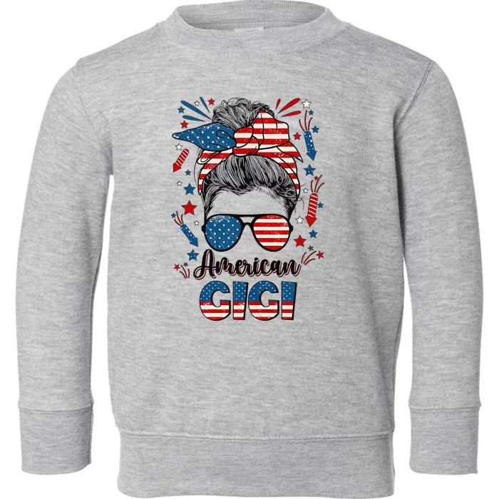 4th Of July Gigi Grandmother American Flag Gigi Grandma Toddler Sweatshirt