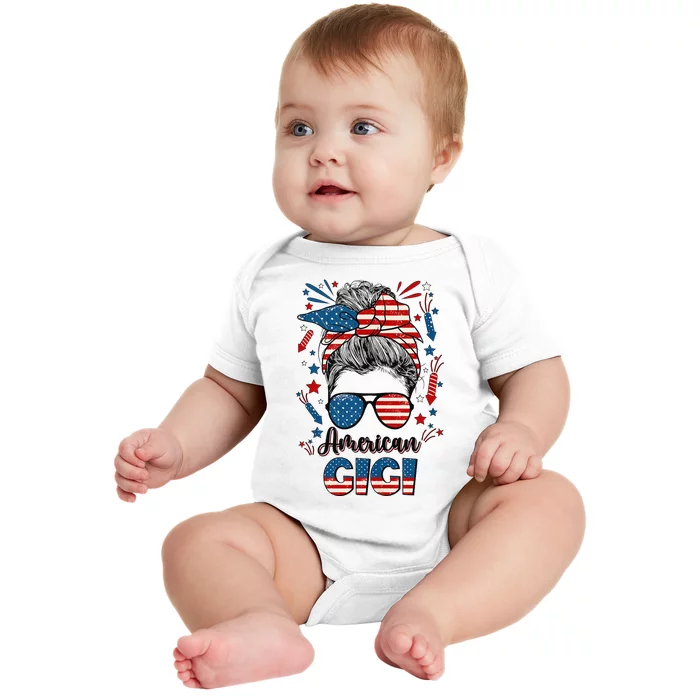 4th Of July Gigi Grandmother American Flag Gigi Grandma Baby Bodysuit