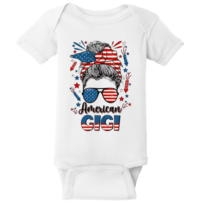 4th Of July Gigi Grandmother American Flag Gigi Grandma Baby Bodysuit