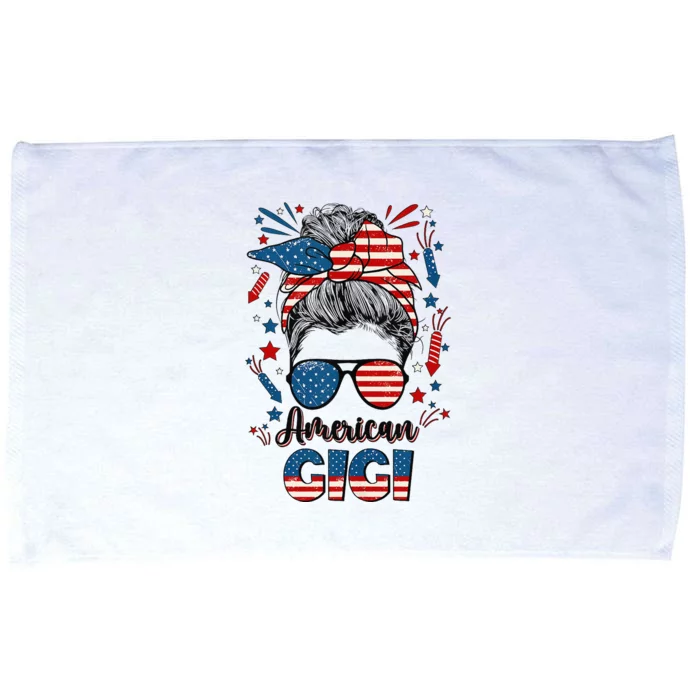 4th Of July Gigi Grandmother American Flag Gigi Grandma Microfiber Hand Towel