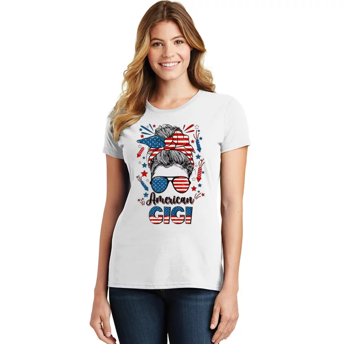 4th Of July Gigi Grandmother American Flag Gigi Grandma Women's T-Shirt