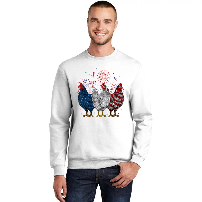 4th Of July Chicken Usa Flag Patriotic Chicken Lover Gift Sweatshirt