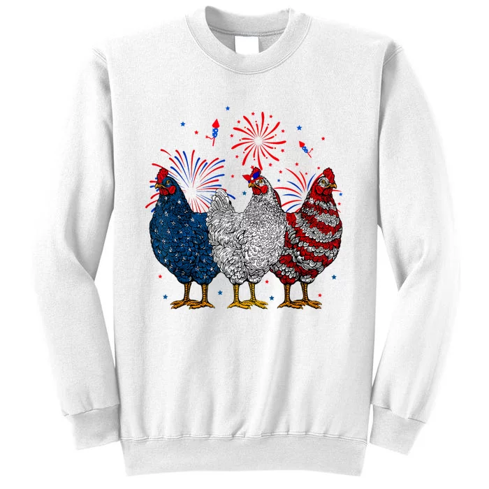 4th Of July Chicken Usa Flag Patriotic Chicken Lover Gift Sweatshirt