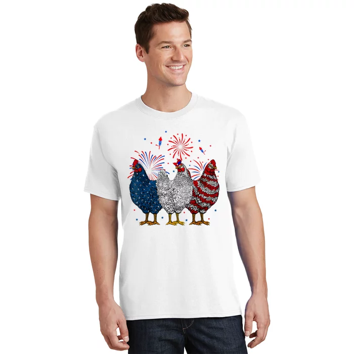 4th Of July Chicken Usa Flag Patriotic Chicken Lover Gift T-Shirt