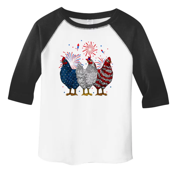 4th Of July Chicken Usa Flag Patriotic Chicken Lover Gift Toddler Fine Jersey T-Shirt