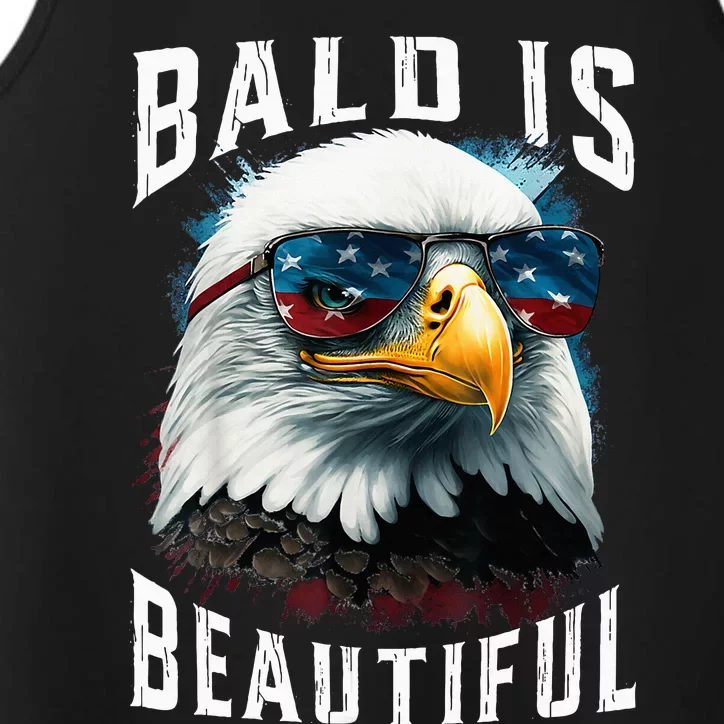 4th Of July Independence Day Bald Eagle Bald Is Beautiful Performance Tank