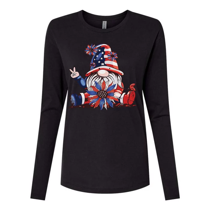 4th Of July Gnome Festive Holiday Womens Cotton Relaxed Long Sleeve T-Shirt