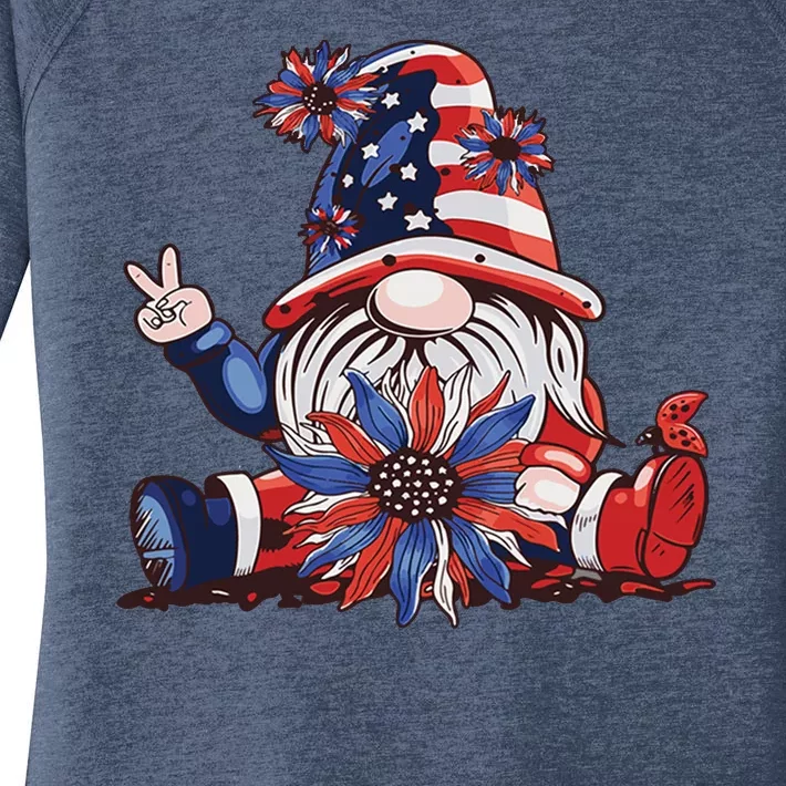 4th Of July Gnome Festive Holiday Women's Perfect Tri Tunic Long Sleeve Shirt