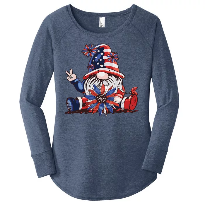 4th Of July Gnome Festive Holiday Women's Perfect Tri Tunic Long Sleeve Shirt