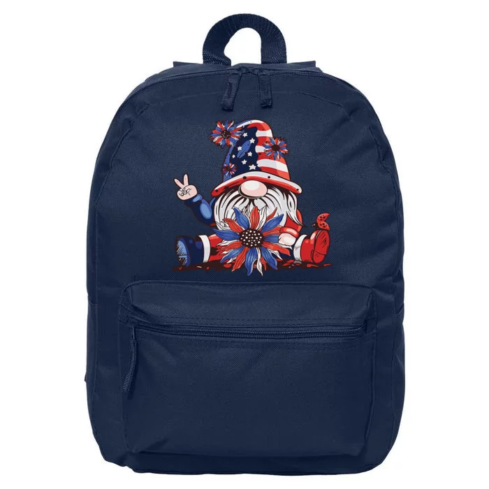 4th Of July Gnome Festive Holiday 16 in Basic Backpack