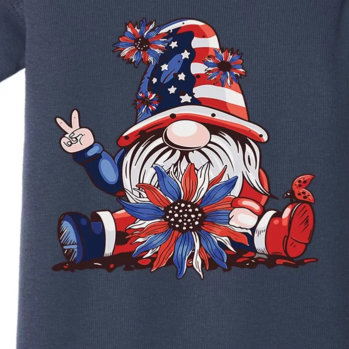 4th Of July Gnome Festive Holiday Baby Bodysuit