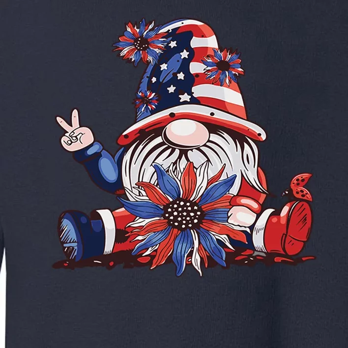 4th Of July Gnome Festive Holiday Toddler Sweatshirt