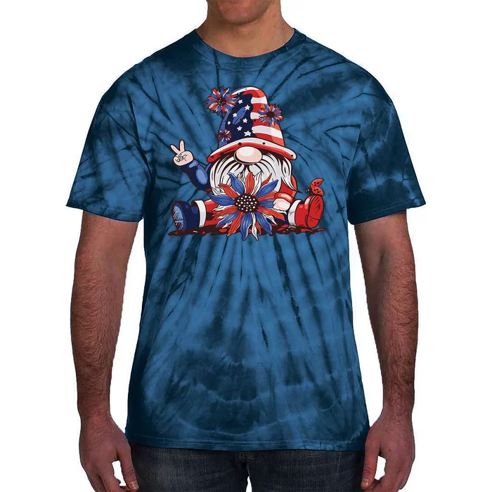 4th Of July Gnome Festive Holiday Tie-Dye T-Shirt