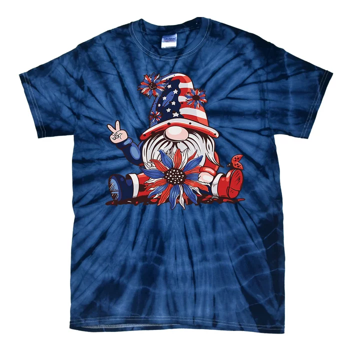 4th Of July Gnome Festive Holiday Tie-Dye T-Shirt