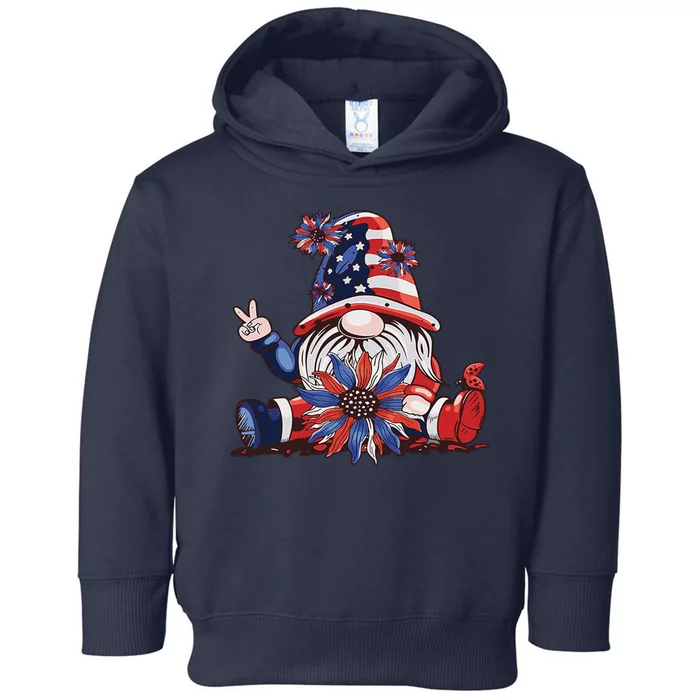 4th Of July Gnome Festive Holiday Toddler Hoodie