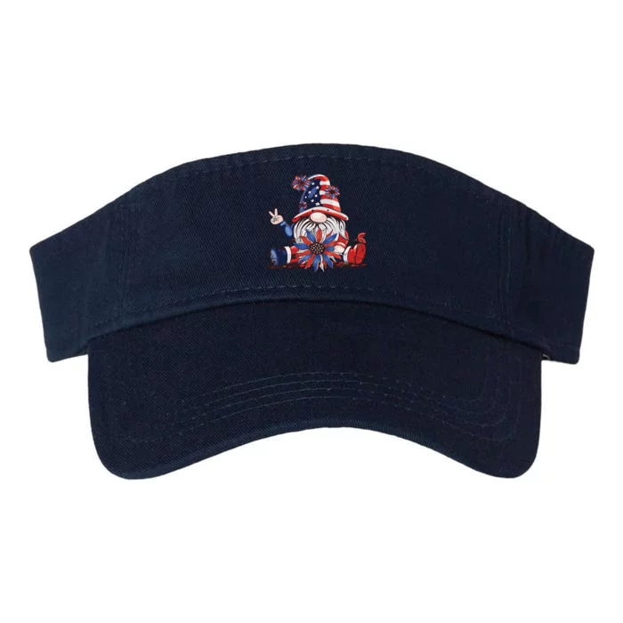 4th Of July Gnome Festive Holiday Valucap Bio-Washed Visor