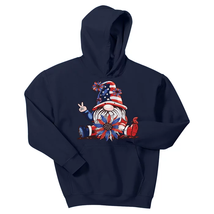 4th Of July Gnome Festive Holiday Kids Hoodie