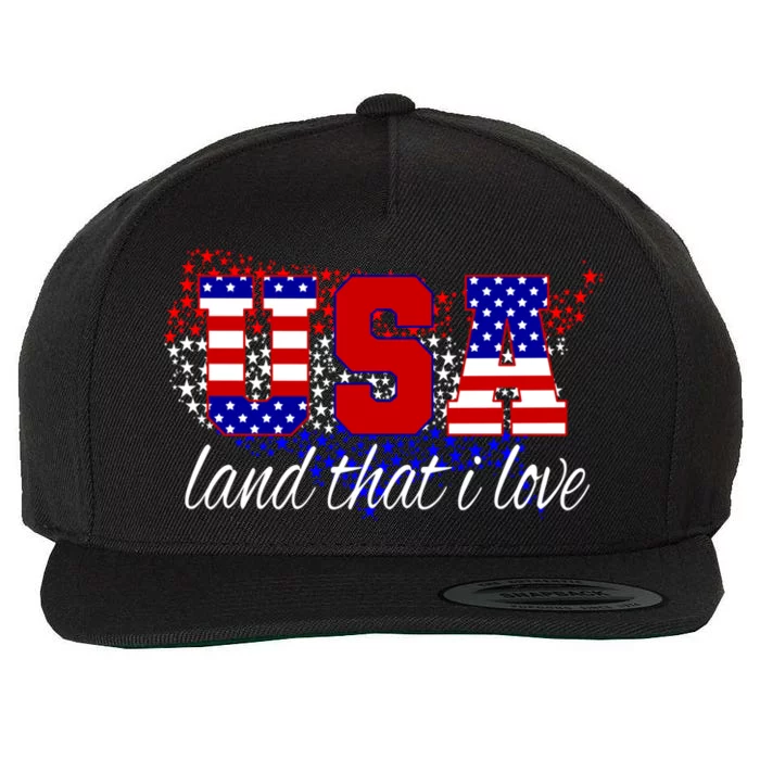 4th Of July Fun American Flag Usa Land That I Love Gift Wool Snapback Cap