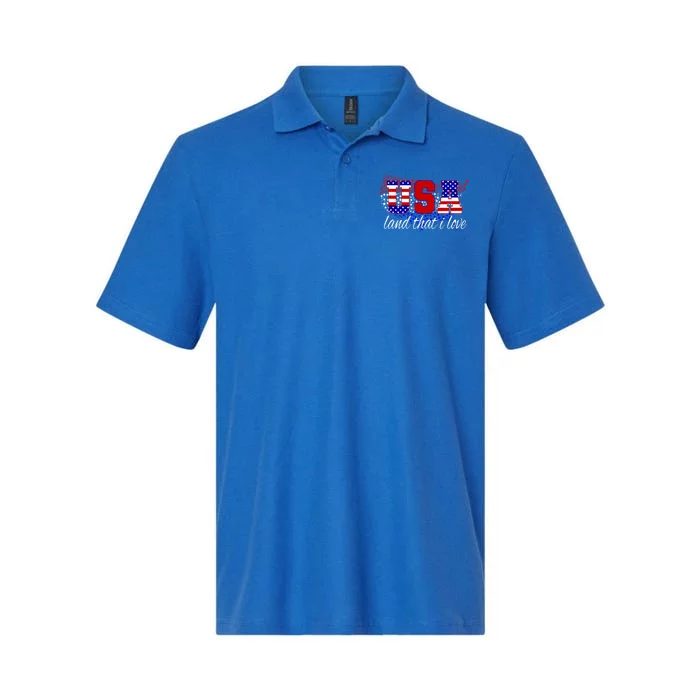 4th Of July Fun American Flag Usa Land That I Love Gift Softstyle Adult Sport Polo