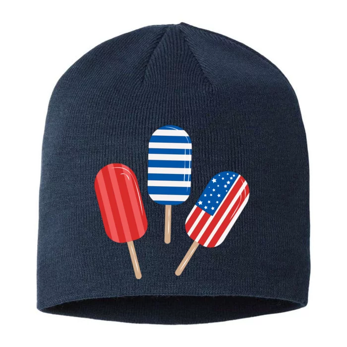 4th Of July Popsicle Usa 8 1/2in Sustainable Knit Beanie