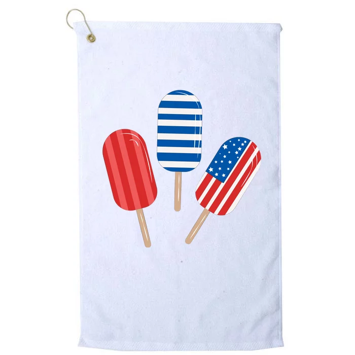 4th Of July Popsicle Usa Platinum Collection Golf Towel