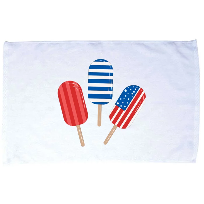 4th Of July Popsicle Usa Microfiber Hand Towel