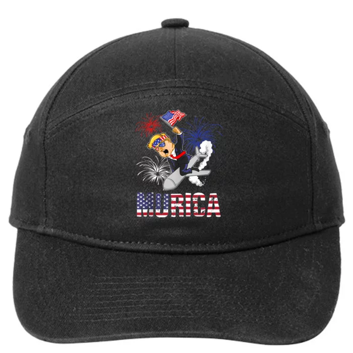 4th Of July Bald Eagle Mullet Murica Usa Usa Merica 7-Panel Snapback Hat