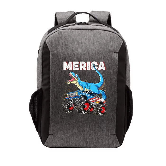 4th of July Boy Merica T rex Dinosaur Monster Truck Vector Backpack