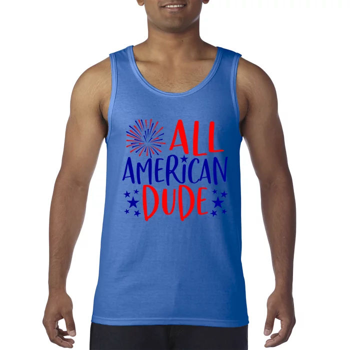 4th Of July Family Couples Matching Cute Gift All American Dude Cool Gift Tank Top