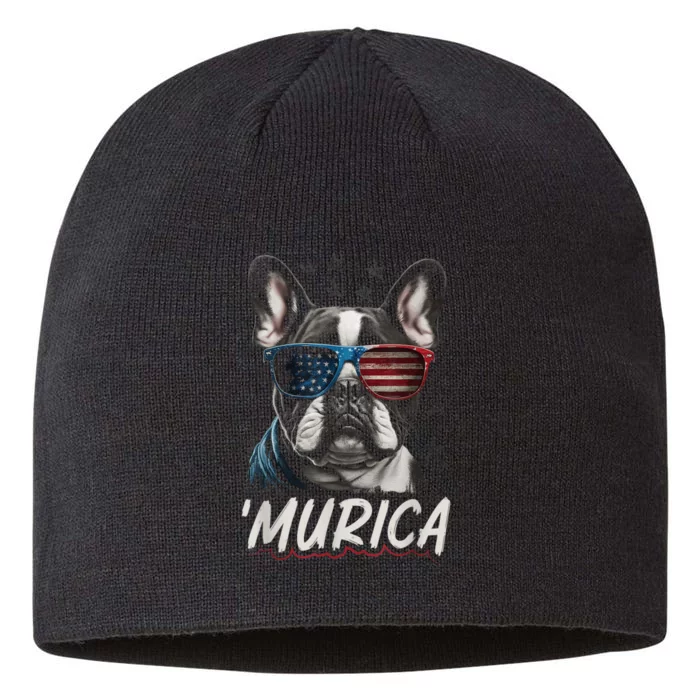 4th Of July Bald Eagle Mullet Murica Usa Dog Usa Merica 2024 8 1/2in Sustainable Knit Beanie