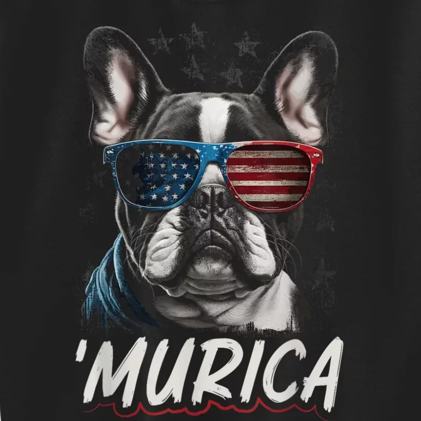 4th Of July Bald Eagle Mullet Murica Usa Dog Usa Merica 2024 Kids Sweatshirt